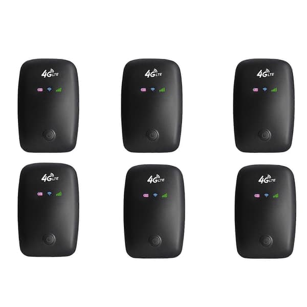 Bärbar 150 Mbps 4G LTE Dual-Band WiFi-router, 2.4G/5G, Android 6.0, 2100 mAh batteri, stöder 10 enheter, 6-pack