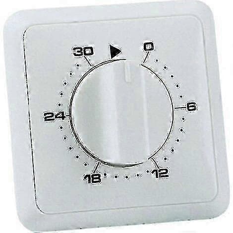 Analog timer för infälld montering, 30-minutersprogram, vit, IP20, 16A, 230V, 2-polig