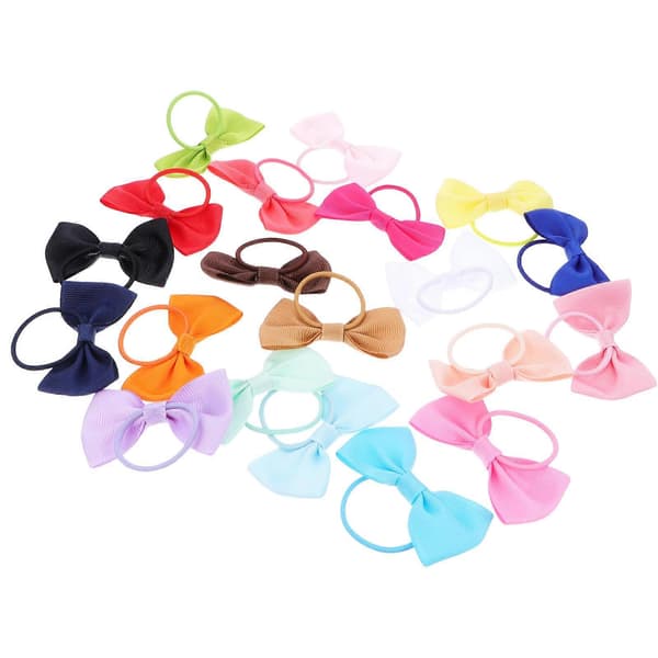 Enfärgade Hårband med Rosett 20-pack, Elastiska Lätta, Hållbara Lätta att Förvara, Julklappar DIY