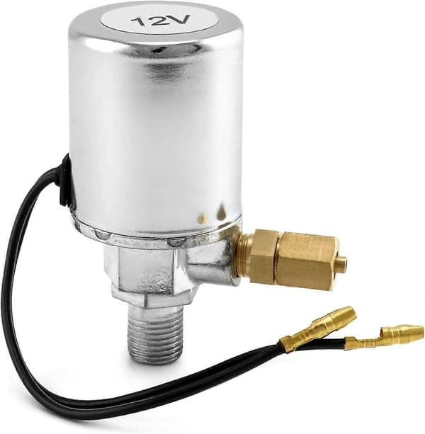 Lufthorn magnetventil, 1/4\" NPT 12V elektrisk luftventil, förkromad, för 1/4\" OD slang, 200 PSI Max, 2-pack