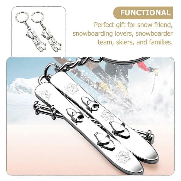 Nyckelring för dekoration 2 st Snowboardpresent Zinklegering Silver