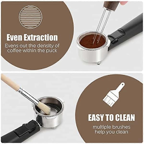6 delar espressokaffeomrörare kaffeborstset espressborstsats espressotillbehör espresso