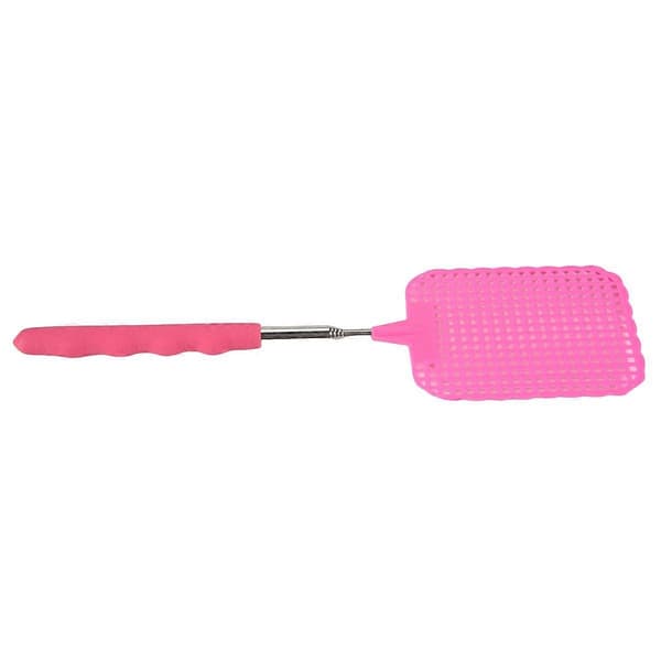 Teleskopisk flugsmälla, 73 cm, ergonomiskt grepp, för camping och resor, rosa - 1-pack