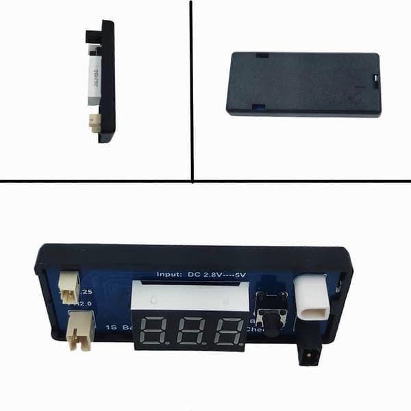 1S Litiumbatterikapacitetsindikator Modul, Batterispänningsmätare med LED-display för Drönare, RC-flygplan, Laboratorium