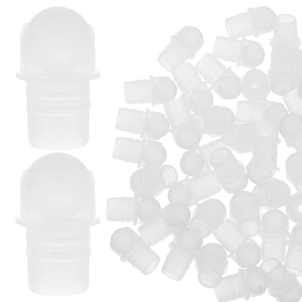 Smidigt rullande plastkulinsatser, 50-pack, läckagesäkra för eteriska oljeflaskor, aromaterapi, DIY-parfym och påfyllningsbara hudvårdsflaskor