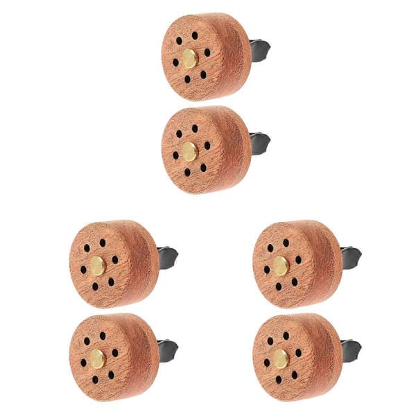 Träbil Aromdiffusor 6-delat set - Naturlig doft luftfräschare för fordonsinteriör