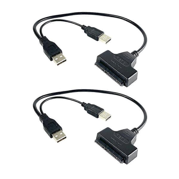 Hårddiskkabel USB till datakabel för laptop-enhet 2 st Svart USB
