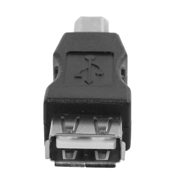 2-pack USB-skrivaradapter, Typ A hona till Typ B hane, Svart/Silver, Plast+Metall