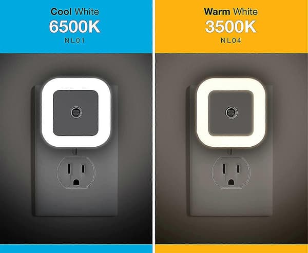 LED Nattlampor, Plug-in Smart Sensor 6-pack, Automatisk På/Av, Energieffektiv för Sovrum
