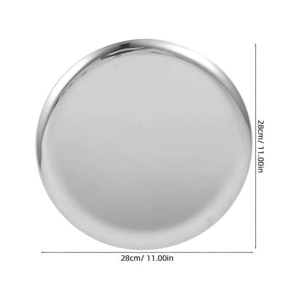Metall Serveringsfat Rostfritt Stål Snacksbricka Elegant För Frukt Rund 1Set