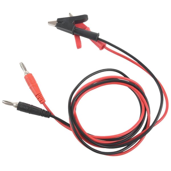Bananplugg till Krokodilklämma Testkabel, 1m Lång, 2 Par för Multimeter, 50V 15A