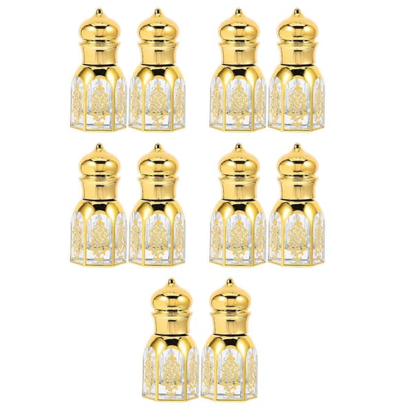 Glasrullflaskor för eteriska oljor, 6 ml påfyllningsbart set med rullkula, 10-pack