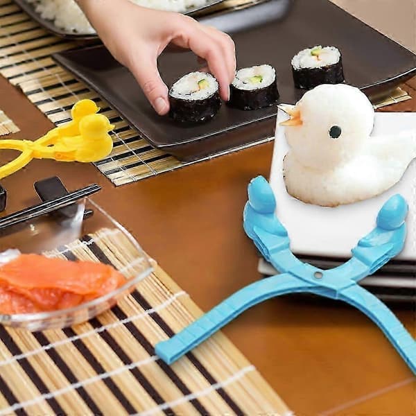 Ankformade ris-sushiformar, återanvändbara DIY Onigiri- och risbollsformar i plast, snöbollsformare för barn, 4 st