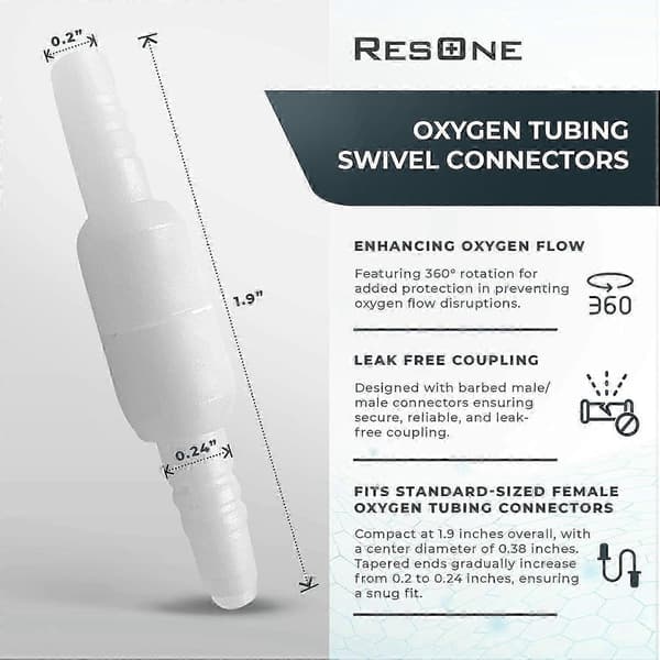 Syreslang Svivelkopplingar 5-pack - Kanyl-, Slang-, Rörkopplingar - Oxygen-Good