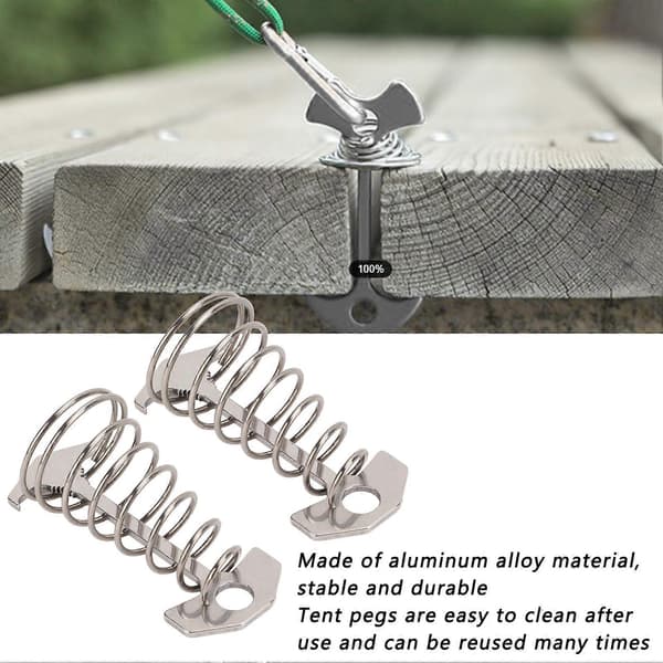 2-pack tältvindrepsträckare i aluminiumlegering med fjäderspänne för camping och vandring