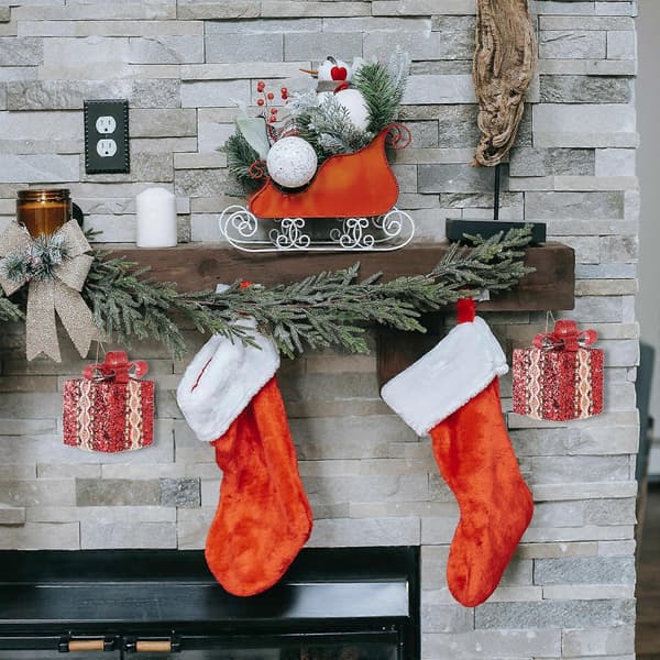 Små Presentaskar 3st Julgranshängande Presentaskar Spetsdesign Röd Skum För Julfest