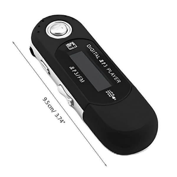 8GB bärbar USB MP3-spelare med FM-radio och textvisning, stöder MP3/WMA, kompakt design, AAA-batteri, present till vänner