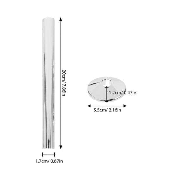 1 set silverfärgade PVC-täckplattor för radiatorrör och VVS för hemmabruk