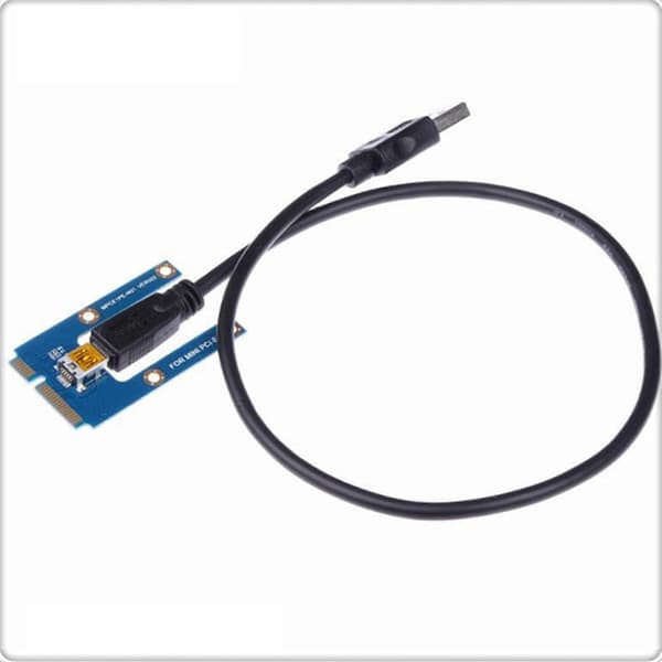 2-pack Mini PCIe till PCI Express 16X Riser, 60 cm kabel, för extern grafikkort för bärbar dator
