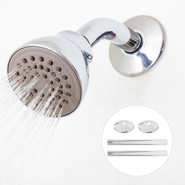 1 set silverfärgade PVC-täckplattor för radiatorrör och VVS för hemmabruk