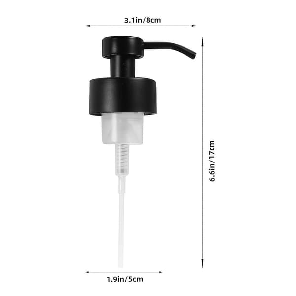 Svart tvålpump i 304 rostfritt stål, 2-pack, för schampo- och lotionflaskor, enkel installation, minskar avfall