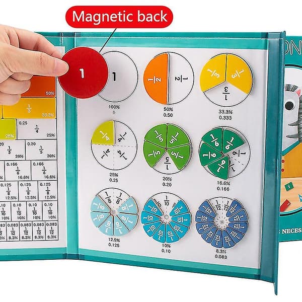 Magnetisk bråkinlärning Träleksaksset, Aritmetisk pedagogisk bok för barn