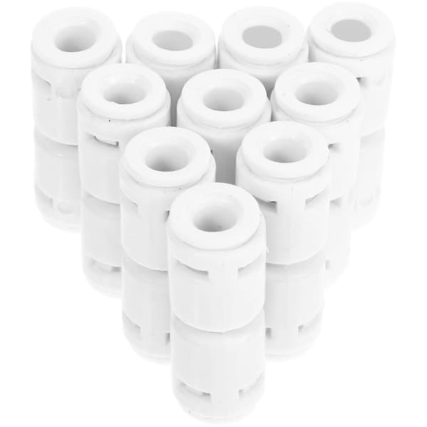 10 st plastbackventilanslutningar, 1/4 tums push-to-connect VVS-kopplingar