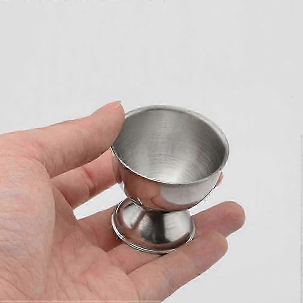 Äggkoppar för löskokta och hårdkokta ägg, diskmaskinssäkert köksredskap, silver, 2-pack
