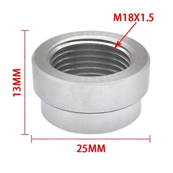 10 st M18x1.5 O2 syresensor svetsmutterpluggkit, rostfria stegade mutterlock, universell passform