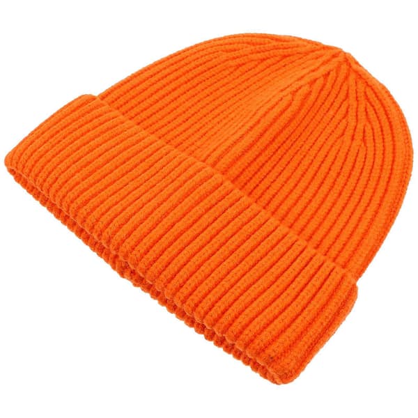 Vintervarm stickad mössa, rund kupol, 1 st orange