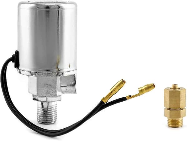 Lufthorn magnetventil, 1/4\" NPT 12V elektrisk luftventil, förkromad, för 1/4\" OD slang, 200 PSI Max, 2-pack
