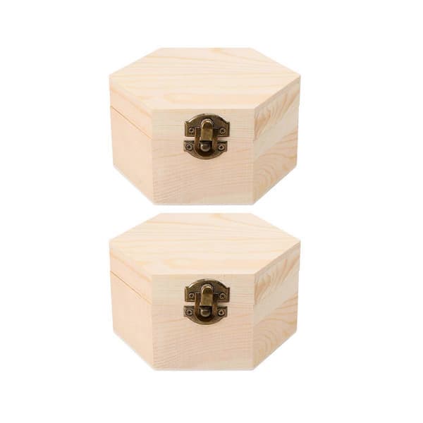 Hexagonal Trä Tvål Blomlåda för Heminredning, DIY Hantverk, 6-delat Set