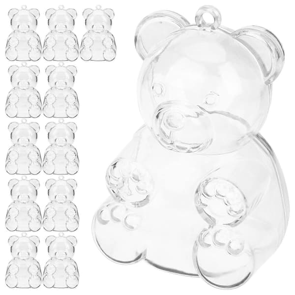 Transparent Björnformad Godislåda, 36 st, PS-material, med Rosett, för Bröllopsfester, Snacks, Choklad
