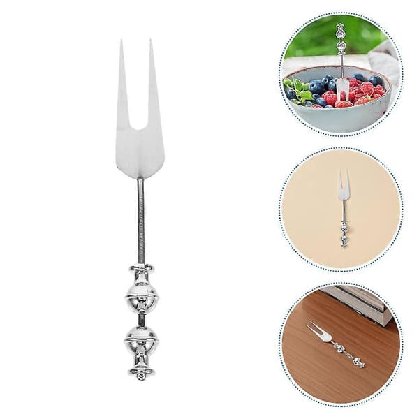 Fruktgafflar i rostfritt stål silver 3 st för hem, middagar och picknickar