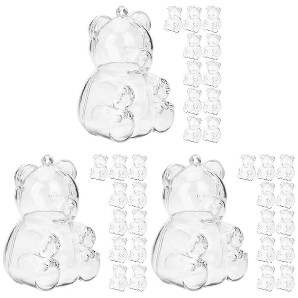 Transparent Björnformad Godislåda, 36 st, PS-material, med Rosett, för Bröllopsfester, Snacks, Choklad