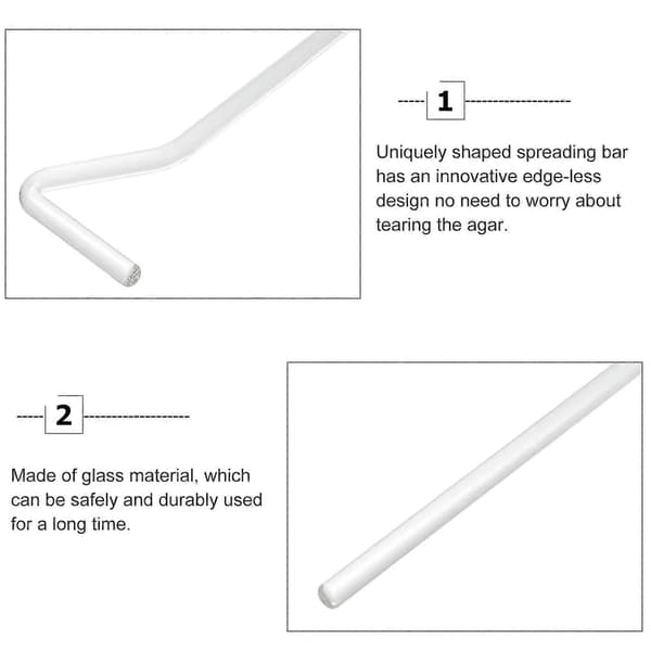 4-pack glasscellsspridare, bakteriespridningsstavar för laboratoriebruk