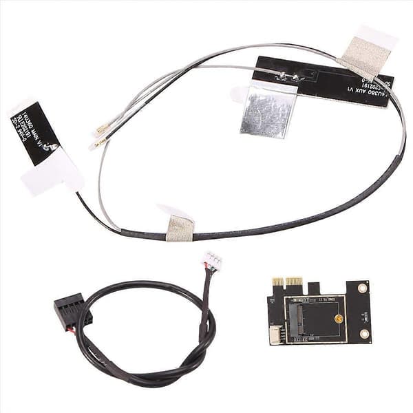 2-pack M.2 NGFF Key A E till PCI Express WiFi-adapter, stöder 2230, kompatibel med M.2 trådlösa kort för stationär dator