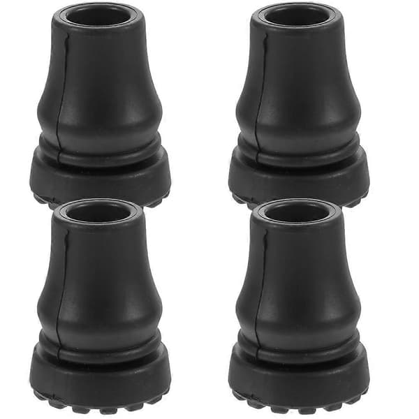 Halkfria gummispetsar för käppar, hållbara stötsäkra gångstavsspetsar för vandring och utomhusbruk, 4-pack