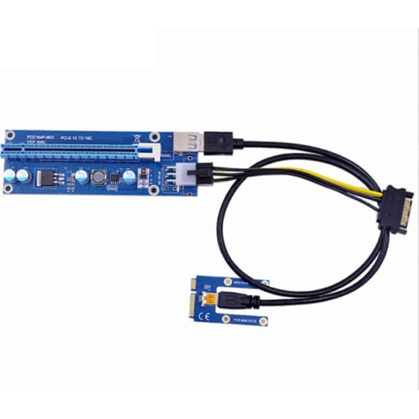 2-pack Mini PCIe till PCI Express 16X Riser, 60 cm kabel, för extern grafikkort för bärbar dator