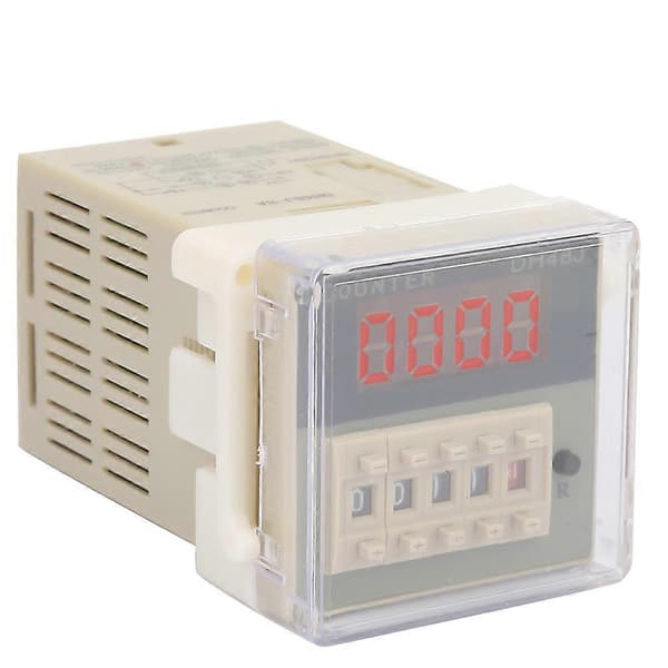 Digital räknarfördröjningsrelä, DH48J-8A, LCD-display, 8 stift, räkneområde 0-999900, 12VAC/DC