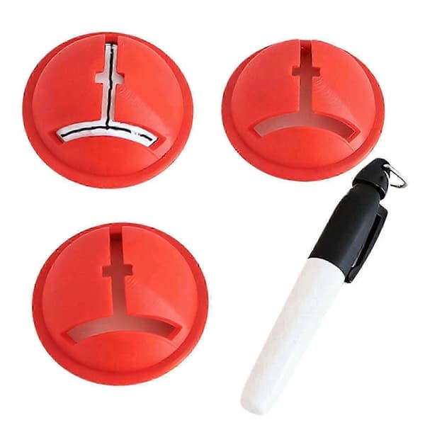 3-pack golfbollsfoder med markeringspenna, rit- och inriktningsverktyg för precisionsputtning på green