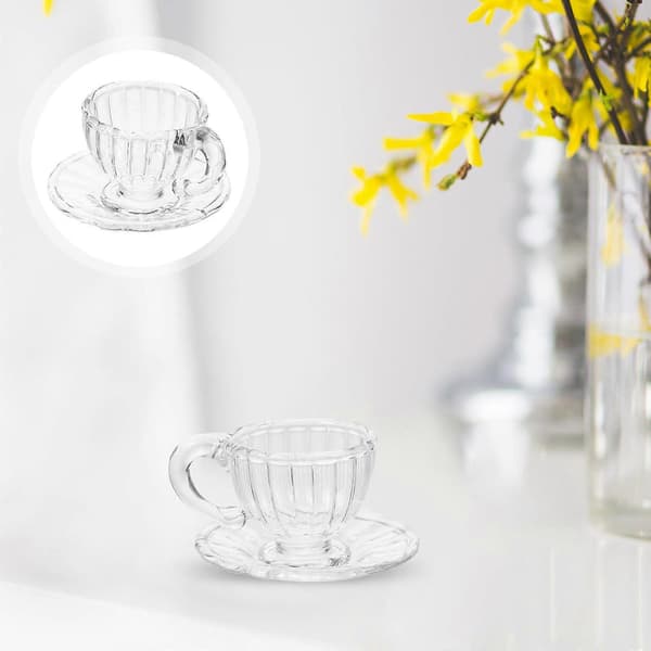 Miniatyr Dockhus Tillbehör Tekoppset för Dekoration 5 Set Glas
