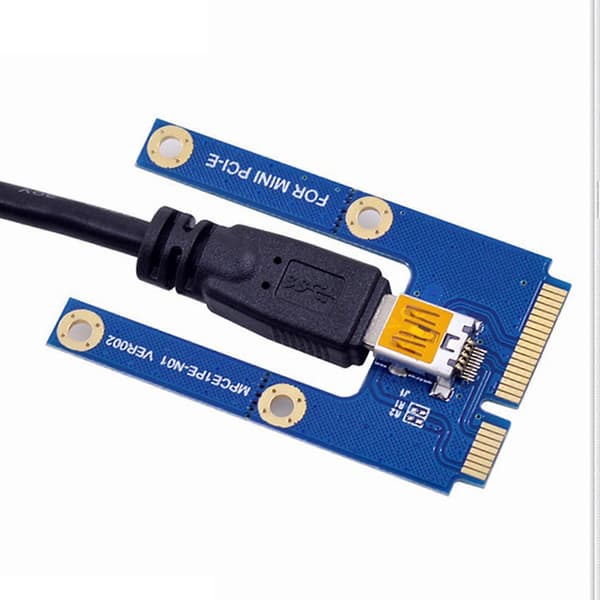 2-pack Mini PCIe till PCI Express 16X Riser, 60 cm kabel, för extern grafikkort för bärbar dator