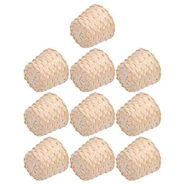 Bambu Korg Vävd Blomkorg för Förvaring 10 st Organizer Set