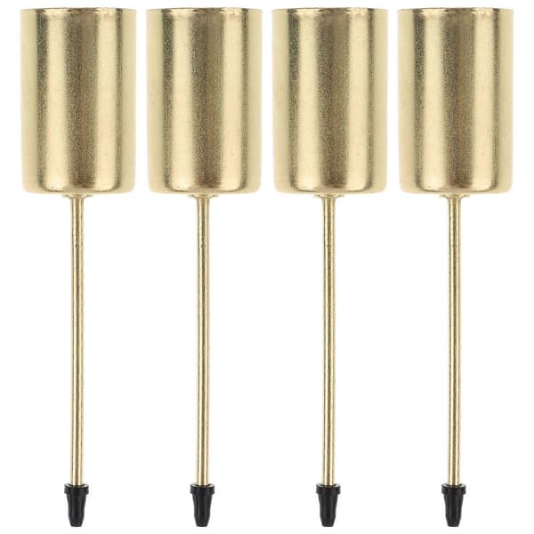 Ljusstakar i rostfritt stål, guld, 4-pack för bordsdekoration