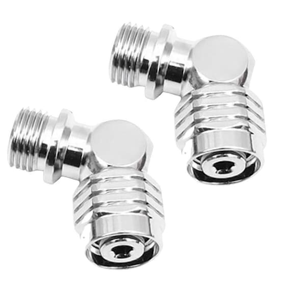 110 graders svängbar slangadapter för andra stegets dykregulator, metall, 2-pack