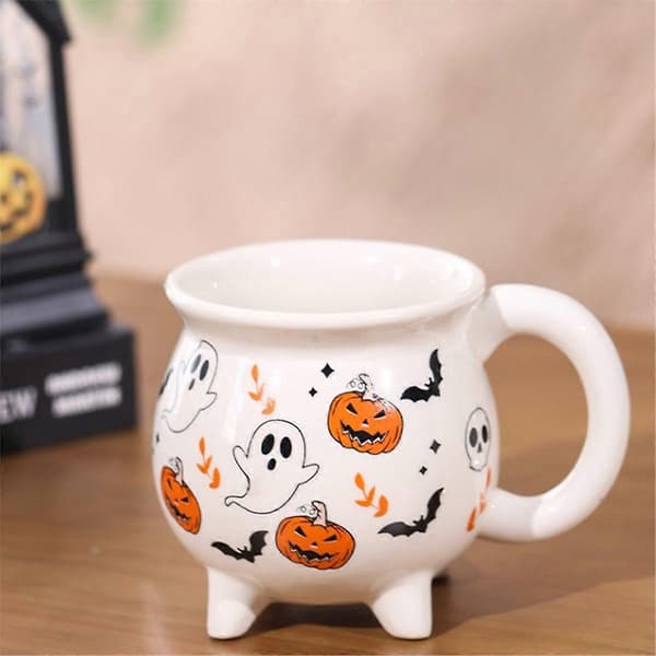 Halloween Wizard Magic Jar Keramisk Mugg, Dekorativ Pumpa Spöke Ornament, Eftermiddagste Frukostkopp, 1 Styck