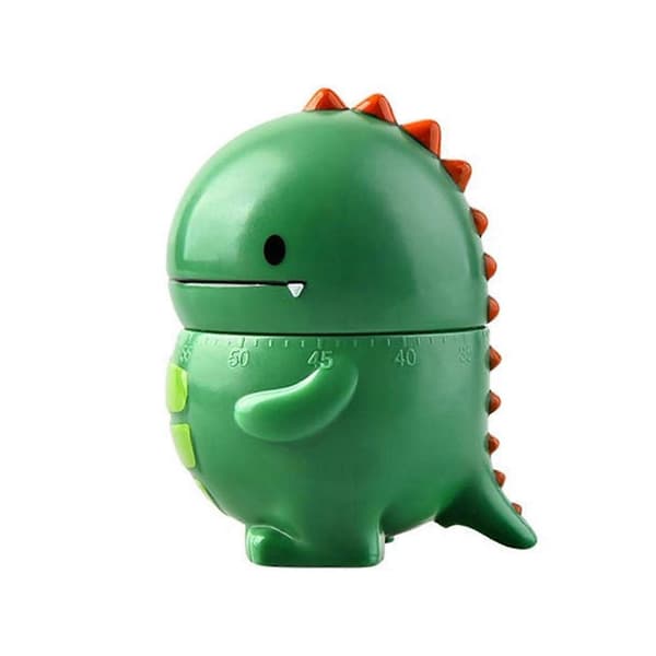 Dinosaur Mekanisk Timer, Rosa ABS-plast 60-minuters Nedräkningstimer för Matlagning, Bakning, Kök