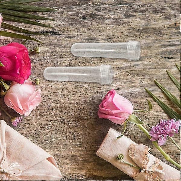 Vattenrör i plast för blommor, transparenta blomrör för blomsterarrangemang - 20-pack