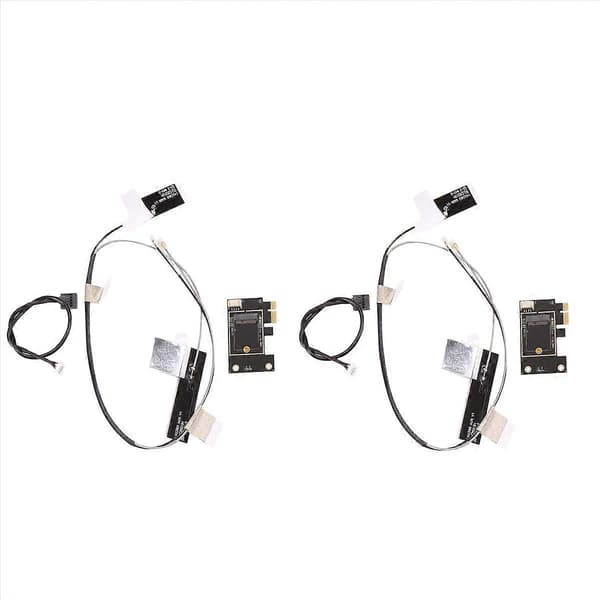 2-pack M.2 NGFF Key A E till PCI Express WiFi-adapter, stöder 2230, kompatibel med M.2 trådlösa kort för stationär dator